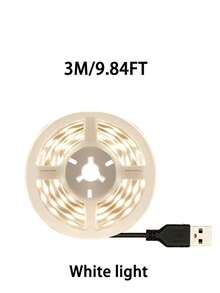 [1m/2m/3米/5m/10m LED燈條，電視背光，家居裝飾照明，家用LED夜燈，適用於家庭、房間、客廳、臥室、廚房裝飾，附電源，冷白/暖白，超亮且柔和，高密度，柔軟可裁剪LED燈條，適用於廚房、櫥櫃、層架、檯面、臥室，附感應開關衣櫥燈] - 白色 - 查看 22