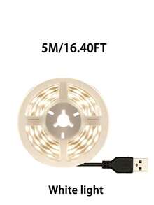 [1m/2m/3米/5m/10m LED燈條，電視背光，家居裝飾照明，家用LED夜燈，適用於家庭、房間、客廳、臥室、廚房裝飾，附電源，冷白/暖白，超亮且柔和，高密度，柔軟可裁剪LED燈條，適用於廚房、櫥櫃、層架、檯面、臥室，附感應開關衣櫥燈] - 白色 - 查看 21