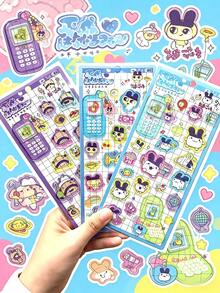 Tamagotchi 1件 2026 3D貼紙，防水可重複使用，復古可愛設計裝飾用，適合各種節日的精美禮物（隨機款式） - 彩色 - 查看 3