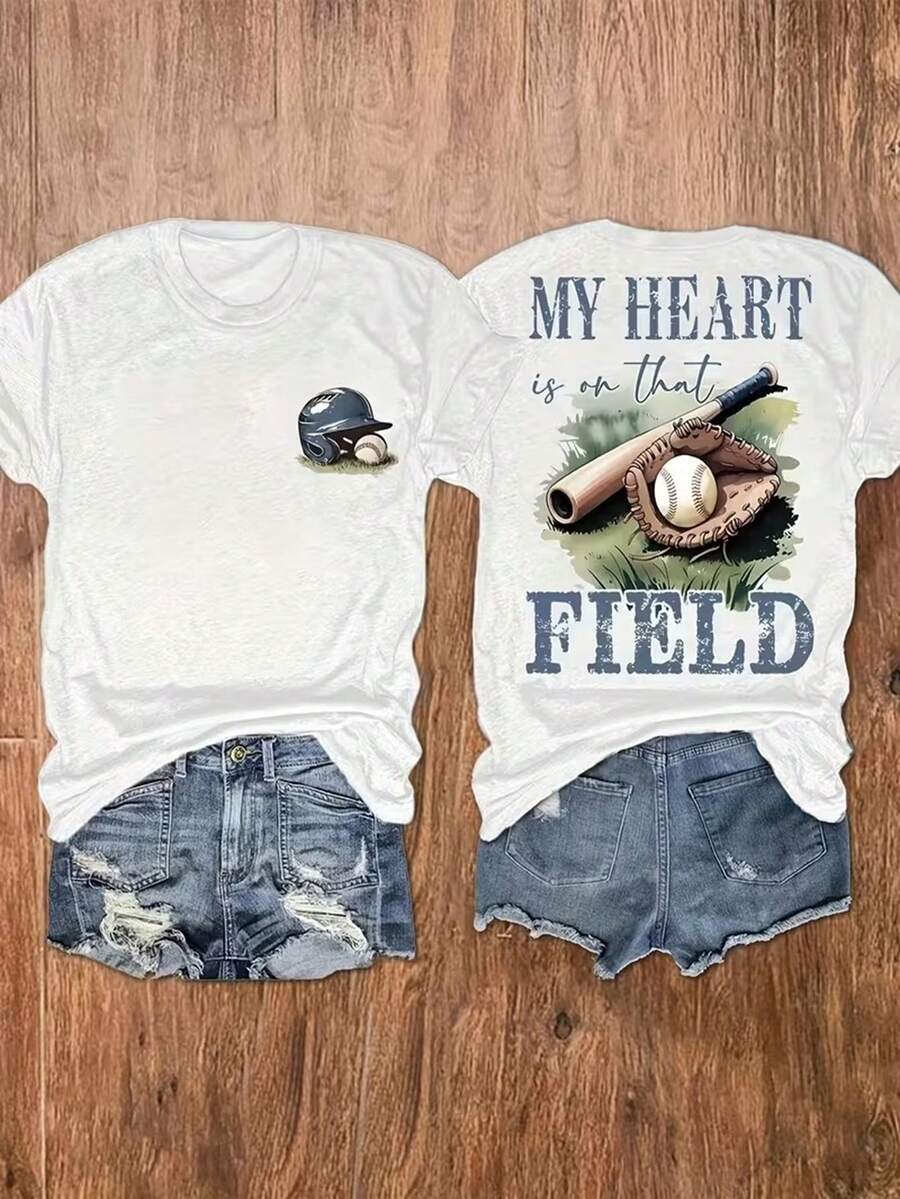 Elegante Camisa para Mujer, Cuello Redondo, Manga Corta, Estilo Casual, Diseño Inspirado en la Naturaleza, Cómoda, Sencilla, Elegante, Estilosa, Adecuada para Viajes de Trabajo, Vacaciones, Uso Diario, Estilo Versátil y Retro, Envío Local - Básica Versátil - Blanco - Ver 1