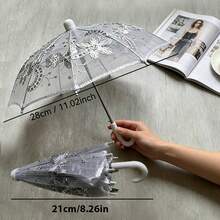 8/6/3/1 chiếc ô ren trắng, trang trí tiệc, ô mini di động cho đám cưới và biểu diễn khiêu vũ, dài 21cm đường kính 28cm, quà tặng thiên thần nữ thần, ô ren có thể gấp gọn, trang trí tiệc cưới, đạo cụ chụp ảnh - Nhiều màu - Xem 6