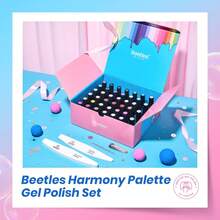Beetles Summer Box 44Pcs 36 Colors Summer Gel Nail Polish Set, HEMA-Free TPO-Free Soak Off UV Gel Harmony Palette, Base Coat, Glossy Matte & Cat Eye Top Coat With Nail Tools, DIY Nail Art Gift For Women - 44Pcs 36 Colors Harmony Palette - 查看 7