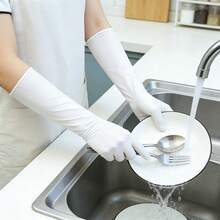 30/20/10入 16英吋一次性丁腈手套，無粉防水，適用居家清潔 - 白色 - 查看 4