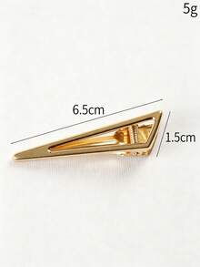 2 chiếc kẹp tóc hình mỏ vịt bằng kim loại mạ vàng, kẹp chống trượt cho tóc mái, phụ kiện tóc thanh lịch dành cho nữ. - Vàng - Xem 5