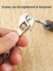 1pc Men's Portable Mini Wrench Keychain, Creative Minimalist Adjustable Metal Universal Wrench Keychain With Screwdriver Pliers Tape Measure Multi-Function Portable Tool Bag Hanging Accessory, Car Key Chain, Backpack Keyring, Gift For Boyfriend, Birthday Gift - Multicolor - View 7