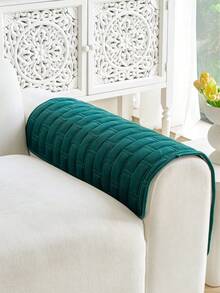 1 pieza Funda de sofá para mascotas de unicolor antideslizante, protector de sofá acolchado anti-arañazos, funda de muebles lavable a máquina para todo el año para perros y gatos - Verde Oscuro - Ver 8