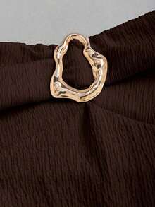 Vestido mini elegante sin tirantes de doble capa para mujer - Café integral - Ver 6