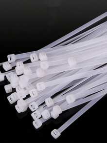 100 Multifunctional Cable Ties, Made Of Durable Nylon Plastic Material, With Wire Fixing Wires, Suitable For Cable Fixing, Gardening And DIY Project Organization, Storage Tools, Computer Cable Organization, And Home Storage Helpers - / - View 5