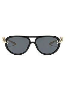 1 Cặp kính thời trang cao cấp unisex với gọng đôi thắt nút, thiết kế retro, phù hợp cho sàn diễn thời trang, phong cách đường phố và tiệc tùng. - màu đen - Xem 4