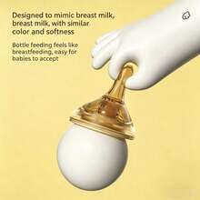 1 buah Botol Bayi Anak-anak Nano Warna Mulut Lebar Anti-Tetes, Cocok untuk di Rumah dan Bepergian - Mocha Brown - View 3