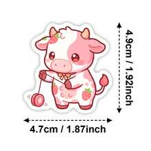 50 miếng dán hình bò dâu tây dễ thương, decal vinyl chống thấm nước dùng cho bình nước, laptop, điện thoại, sổ lưu niệm, nhật ký, quà tặng cho thanh thiếu niên, người lớn, người yêu động vật và trái cây, trang trí DIY cho hành lý, sổ tay, ván trượt, xe đạp, bộ sticker thẩm mỹ để cá nhân hóa đồ dùng, đồ dùng thủ công sáng tạo cho các dự án nghệ thuật, trang trí nhà cửa và văn phòng. - Nhiều màu - Xem 6
