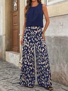 Conjunto de dos piezas para mujer para uso diario - Azul marino - Ver 4
