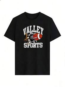 Retro Sporty Style Short Sleeve T-Shirt, Fashionable Short Sleeve T-Shirt For Spring And Summer 2026, Made In Mexico, 180 Grams. Cartoon Print, Couple Design, Suitable For Indoor Or Outdoor Wear. Crew Neck, Unisex, Ideal For Office And Leisure. One-Piece Pack. - BK-P631577SLNDXZGY426 - 查看 3