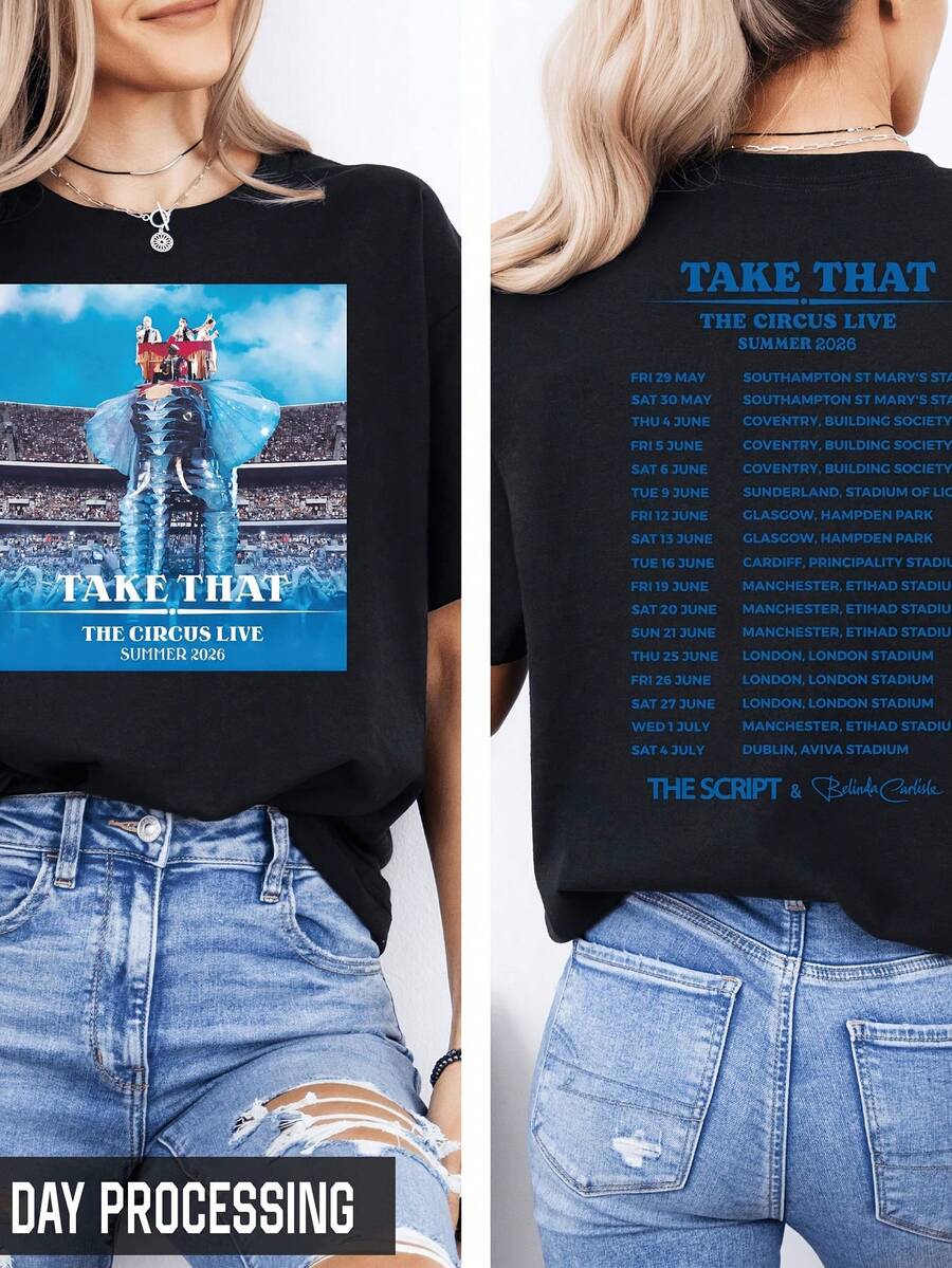 Take That The Circus L 2026 Tour Shirt Summer Ccert Tee - Black - View 1