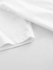 Camiseta de mujer con estampado de letras y anime a la moda, cuello redondo, de algodón puro, diseño sencillo, cómoda y transpirable, adecuada para el uso diario informal, que muestra un estilo natural y elegante, imprescindible para fiestas de verano, envío local. Camisetas para Mujer. - Blanco - Ver 5