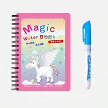 1/3pcs Magic Water Drawing Book, Reusable Water Coloring Painting Book, Funny Creative Hand-Painted Practice Notebook, Portable Stress Relief Doodle Painting Supplies School Supplies - Multicolor - View 12