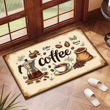1 件装咖啡豆图案吸水垫/晾干垫，适用于咖啡机和厨房用具 - 吸水性强的聚酯纤维桌面保护垫，带橡胶防滑垫，可用于厨房台面装饰、家庭吧台和餐桌。 - 彩色 - 查看 6