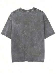 Cowboy Appeal: Becoming A Western Cowboy Is Something To Be Proud Of. This Modern 230g Washed Cotton T-Shirt Features A Casual Retro Western Cowboy Print. - 灰色 - 查看 6