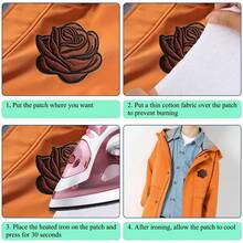 5 piezas Parches bordados con rosas marrones, para aplicar con plancha o coser en ropa, chaquetas, camisetas, mochilas - multicolor - Ver 2