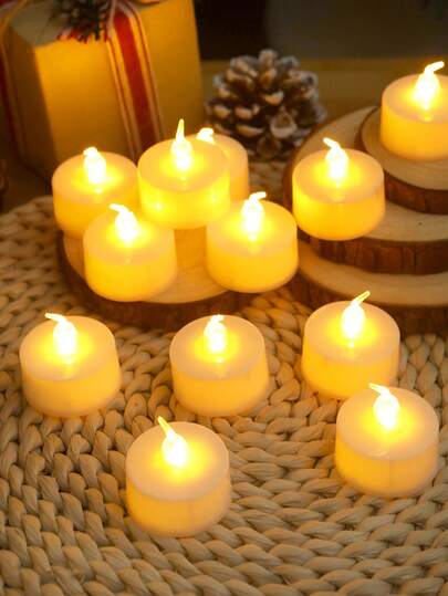 Bộ 6/12/24 đèn nến điện tử LED không lửa, lõi trong suốt, dùng trang trí bàn làm việc, thích hợp cho trang trí đám cưới, tiệc tùng, kỷ niệm, bàn ăn, ngày lễ tình nhân, Giáng sinh.