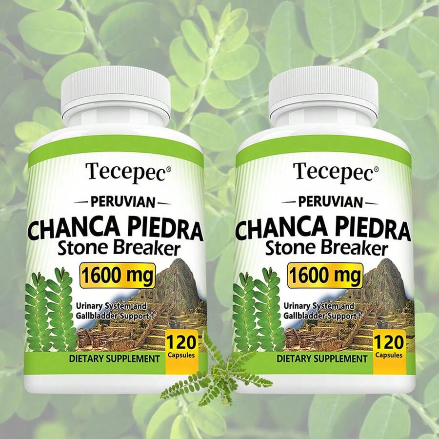 2 Bottles/240 Capsules Chanca Piedra Leaf -1600 Mg Per Serving - Urinary Tract And Gallbladder Health Supplement- Suitable For Men And Women - 2 chai - Xem 1