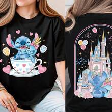 Disney Stitch And Scrump T-Shirt, Disney Lilo & Stitch Shirt, Disney Stitch Movie 2026 Shirt, WDW Besties Vacation Tee, Magic Kingdom Tee Disney Oversized T-Shirt - màu đen - Xem 1