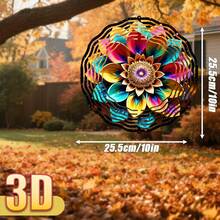 1 pieza Flor cósmica colorida 3D de 25,5 cm/10 in * 25,5 cm/10 in con gancho giratorio, decoración giratoria creativa DIY de 360° para balcón y jardín, estilos surtidos (sin colgante), primavera/verano - A - Ver 4