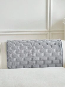 1 pieza Funda de sofá para mascotas de unicolor antideslizante, protector de sofá acolchado anti-arañazos, funda de muebles lavable a máquina para todo el año para perros y gatos - Gris - Ver 8