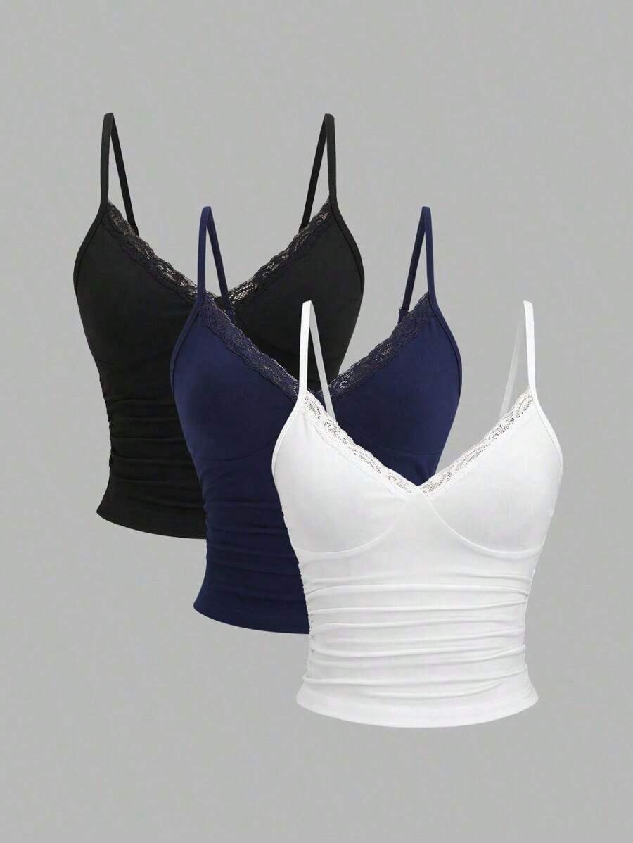 Conjunto de camiseta con volantes y encaje sexy de estilo - Multicolor 7 - Ver 1