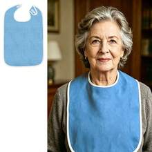 1pc Adult Bib, Reusable Towel Fabric Bib For Eating, Unisex For Women And Men, Absorbent And Breathable, Adjustable Bib For Elderly, Drool Bib - White - View 2