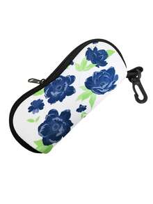 1pc Women's Fashion Cute Casual Printed Zipper Eyeglasses Case, Fashion Glasses Protective Pouch, Portable & Soft For Summer - Women's Printed Zipper Eyeglasses Bag - View 3