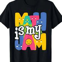 Graphic T-Shirt "Mathematics Is My Passion" fclothes Math Lovers and Teachers - clothes Soft clothesg clothes with Colclothesful Geometric Letters and - Negro - Ver 1
