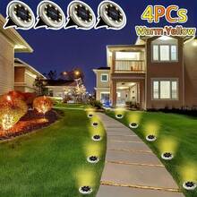 VOLACI 4/8/12pcs Solar Powered Mini In-Ground Lights 8LED Diamond Shade Outdoor Landscape Lights White/Warm Light Optional IP Waterproof Yard Lawn Pathway Decorative Lights - Multicolor - View 10