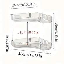 1 chiếc kệ góc bằng nhựa 2 tầng/3 tầng, giá trưng bày mỹ phẩm, hộp đựng đồ trên mặt bàn phòng tắm, dùng để đựng mỹ phẩm và nước hoa, khay trang điểm trong suốt, thiết kế tiết kiệm không gian, phụ kiện trang trí phòng. - Trong sáng - Xem 9