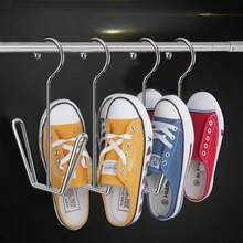 2 chiếc giá phơi giày bằng thép không gỉ, móc phơi giày treo ban công, giá phơi giày đa năng dùng trong nhà. - Bạc - Xem 3