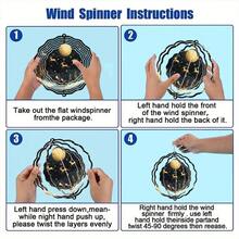 1pc 360° Rotating Metal 3D Wind Chime Decor, Creative Starry Sky Design, Multifunctional Decoration For Outdoor Garden, Patio And Indoor Space, Ideal Outdoor Gift, Teacher's Appreciation Gift, Perfect Housewarming Gift (9.84in*9.84in) - A - View 6