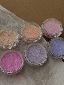 1 Botol Campuran Dekorasi Seni Kuku Seri Macaron Berwarna Krem, Termasuk Glitter Merah Muda, Bubuk Gula, Bubuk Beludru, Bubuk Kuku untuk Aksesori Seni Kuku Korea DIY, Glitter, Payet, Stiker Kuku, Rhinestones, Potongan Kerang - MultiWarna - View 2
