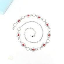 1 chiếc dây đeo eo giả ngọc lam mới cho nữ mùa hè, phụ kiện váy áo cá nhân hóa bằng kim loại chạm khắc, họa tiết hình học, hợp kim nhôm phong cách Bohemian, phụ kiện cho mọi mùa lễ hội. - A - Xem 2