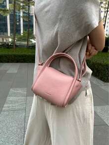 Bolso de hombro de moda nuevo de Songmon, bolso cruzado ligero y duradero de cuero suave, bolso tote mini de forma ovalada, adecuado para ir al trabajo, salidas diarias, citas, viajes cortos, con sensación de lujo - Rosa - Ver 10
