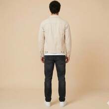 Men's Winter Denim Jacket - Beige - View 3