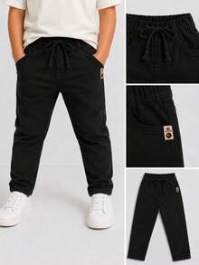 Comfortable Everyday Casual Pants For Boys. - 黑色 - 查看 1