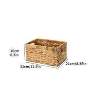 Cesta de almacenamiento de ratán tejido, adecuada para despensa, lavandería, con asas incorporadas para almacenar y organizar cosméticos, libros, varios y artículos del hogar, estantes, gabinetes, muebles de comedor, estantes, cajones, organizador de cocina - Multicolor - Ver 12