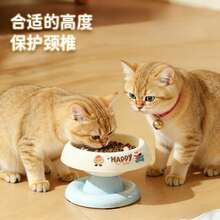 Giá đỡ bát ăn cho mèo bằng thép không gỉ, giá đỡ bát ăn và nước cho chó mèo nhỏ, giá đựng bát ăn dễ thương. - 500ml - Xem 3