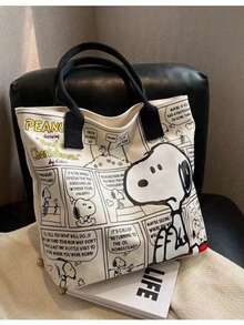 SNOOPY Mini Fashion Minimalist Soft Drawstring Crossbody Bag, Square Design, Multifunctional Fashion PU Soft Lightweight Phone Bag, Bucket Bag, Solid Color Waterproof, Suitable For School, Hiking, Backpack, Study, Canvas Bag, Tutoring Bag, Large Capacity Student School Bag, Back To School Season, Graduation Season Gift, Document Storage - View 12