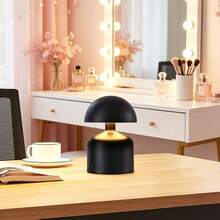 1pc Mushroom LED Table Lamp, Gold, Silver, Black Wireless Rechargeable Mushroom Night Light, Touch Control, Portable Bedside Lamp, Suitable For Bedroom, Living Room, Home Decor And Gift - Multicolor - View 6