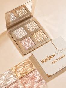 beauty glazed Palet Makeup Highlighter 4 Warna, Stik Kontur Highlighter, Bayangan Kontur Perunggu Berkilau, Palet Eyeshadow Highlighter Pencerah, Set Makeup Eyeshadow - MultiWarna - View 10