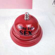 1pc Red Funny Hand Shake Bell, Creative Desktop Push Bell, Metal Service Bell, Suitable For Home, Office, Bar, Party Pranks And Novelty Gifts - Red - View 2