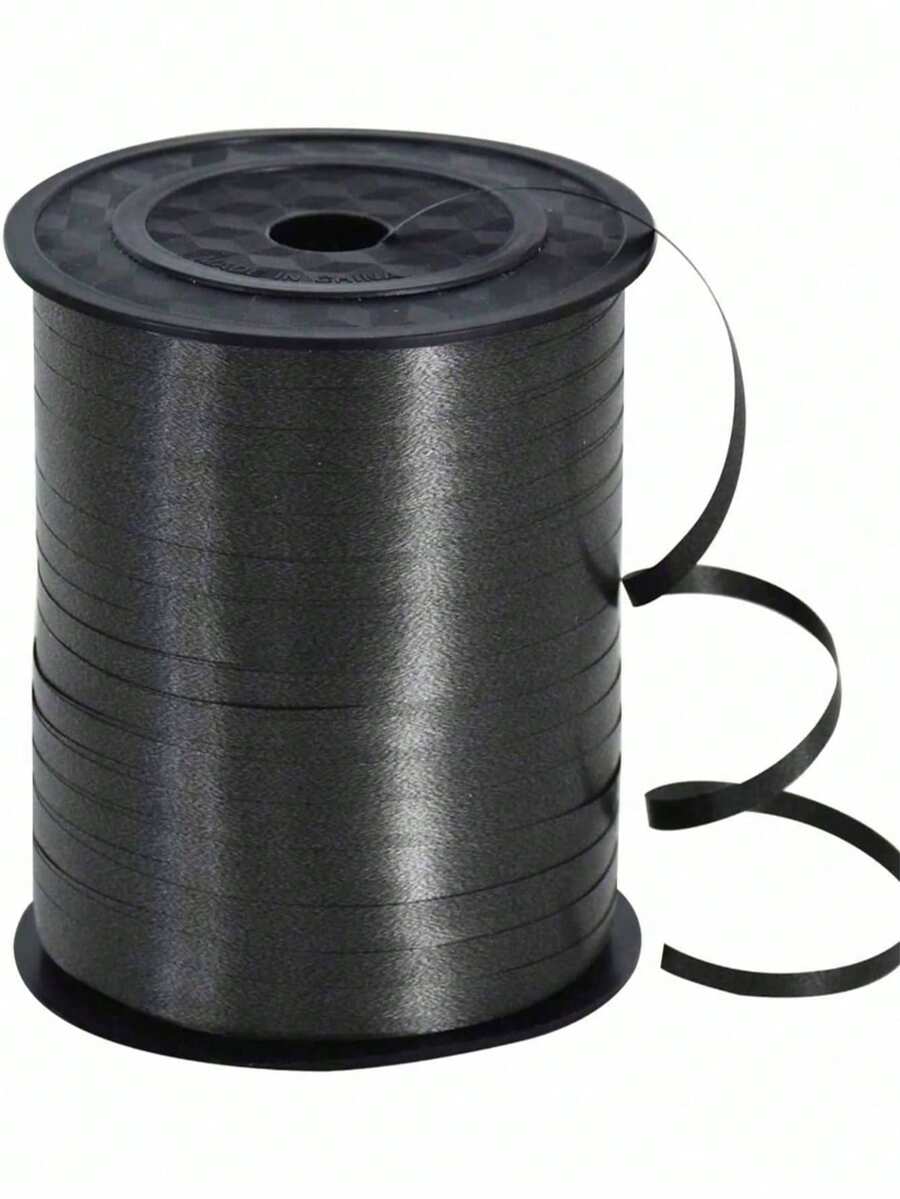 1 Roll 200m Black Curly Ribbon, Suitable For Gift Wrapping, Wedding, Birthday, Balloon Decoration, Etc. Shiny Metallic Ribbon, Suitable For Bouquet And Floral Packaging, Valentine's Day, Wedding, Birthday, Etc. - Multicolor - View 1