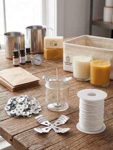 102/2pcs Candle Making Kit, Metal Wick Base And Wick Centering Tool, Suitable For Soy Wax, Beeswax Container Candles, Pillar Candles, Taper Candles DIY Handmade Materials, Halloween Christmas Home Craft Projects - Candle Accessories - View 1