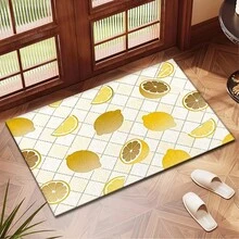 1 件柠檬印花吸水垫/沥水垫，适用于咖啡机、餐具 - 涤纶吸水桌面保护垫，带橡胶防滑垫，可用于厨房台面装饰、家庭酒吧和餐桌 - 彩色 - 查看 2